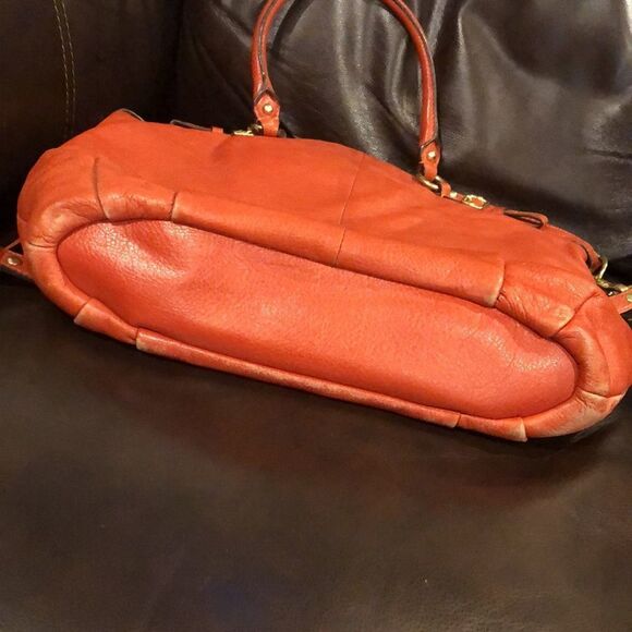 COACH Copper Orange Leather Hobo Satchel Crossbody Shoulder Bag Vintage - Picture 14 of 15